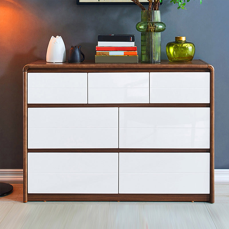 Wooden Brown Storage Chest Modern Style Storage Chest Dresser with Drawers