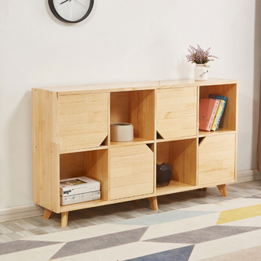 Contemporary Pine Wood Bookshelf Closed Back Bookcase for Home Office