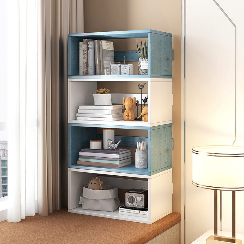 Contemporary Engineer Wood Bookshelf Open Back Bookcase,17.7"L x 7.9"W x 11"H