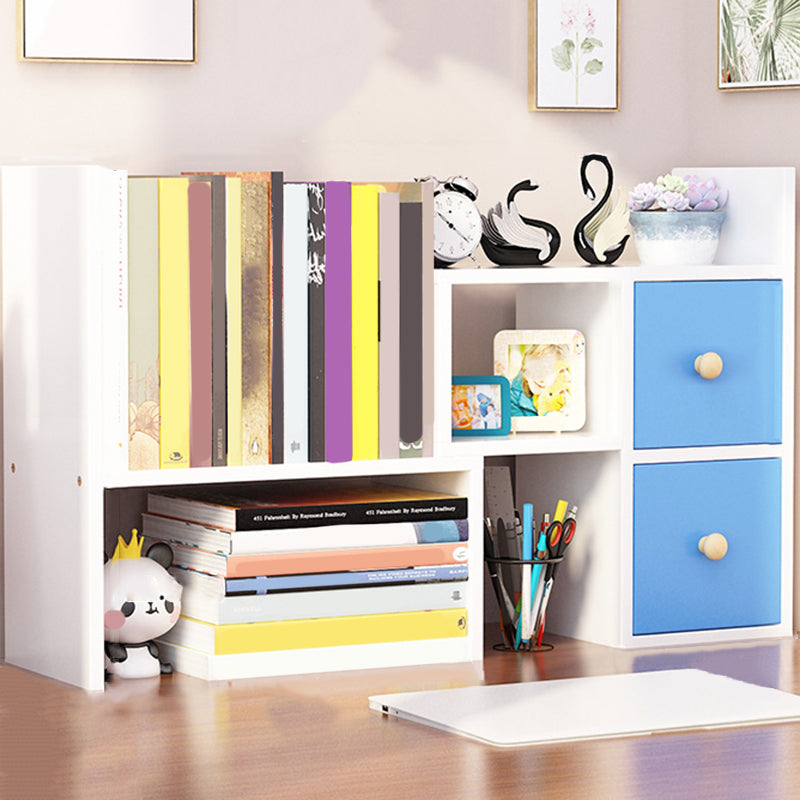 Modern Engineered Wood Bookcase, Geometric Bookshelf for Any Room,14" H X 7" W