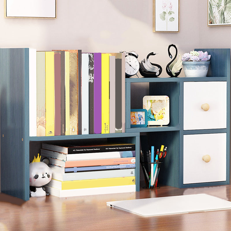 Modern Engineered Wood Bookcase, Geometric Bookshelf for Any Room,14" H X 7" W