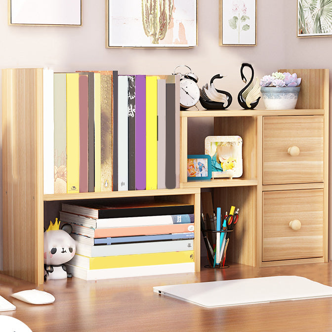 Modern Engineered Wood Bookcase, Geometric Bookshelf for Any Room,14" H X 7" W