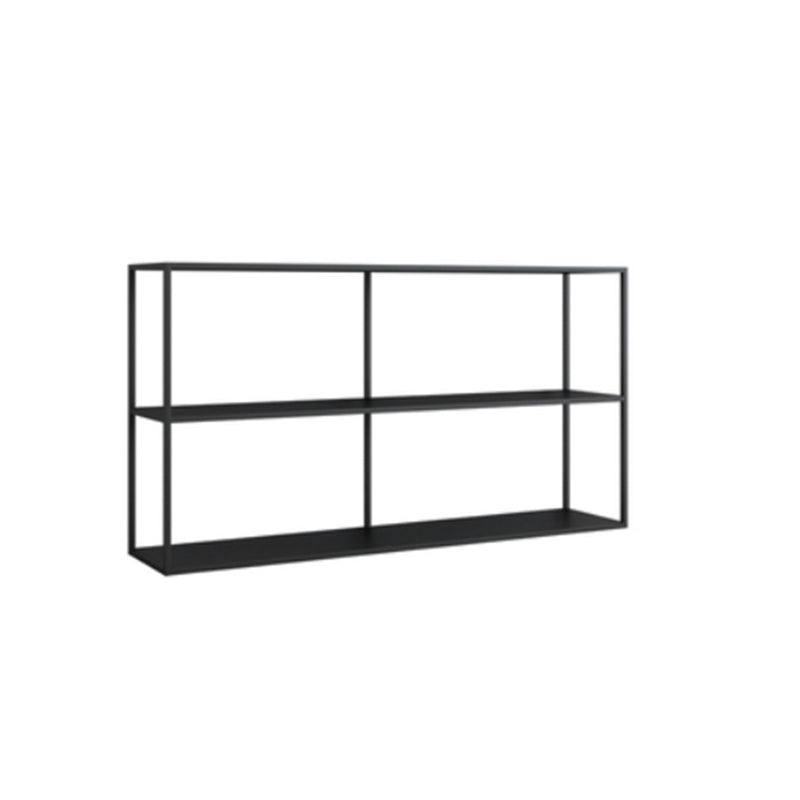 Rectangle Open Black Bookshelf Modern Metal Storage Bookcase