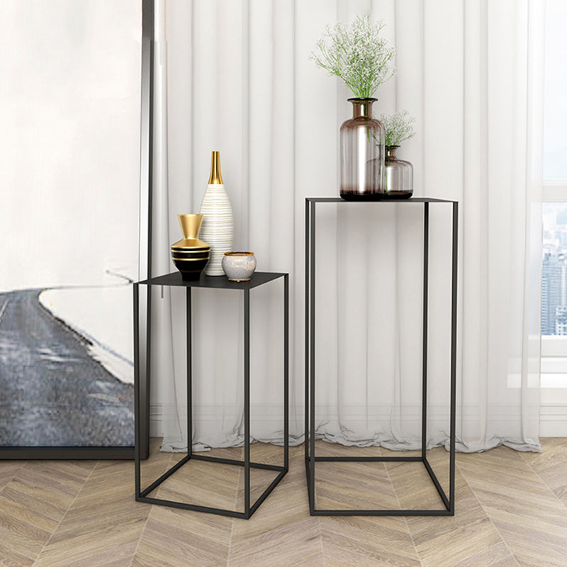 Rectangle Open Black Bookshelf Modern Metal Storage Bookcase