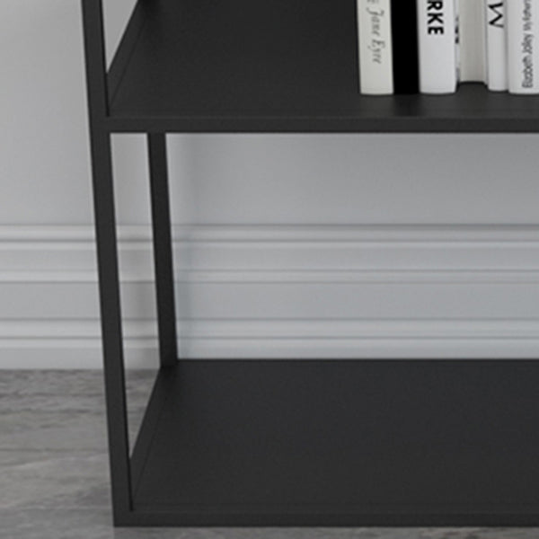 Rectangle Open Black Bookshelf Modern Metal Storage Bookcase