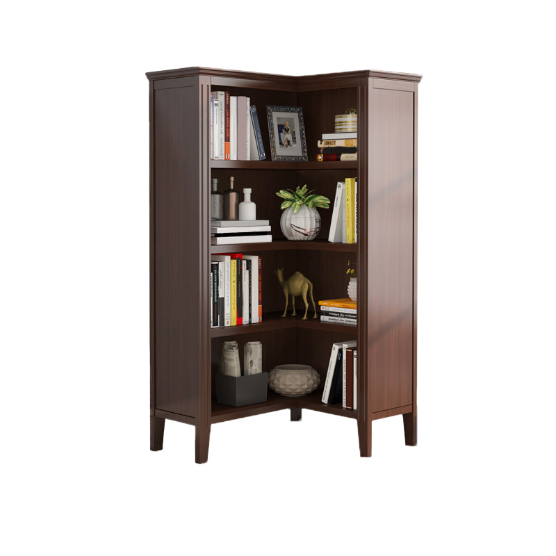 Solid Wood Closed Back Bookshelf Nordic Standard Bookcase with Shelves