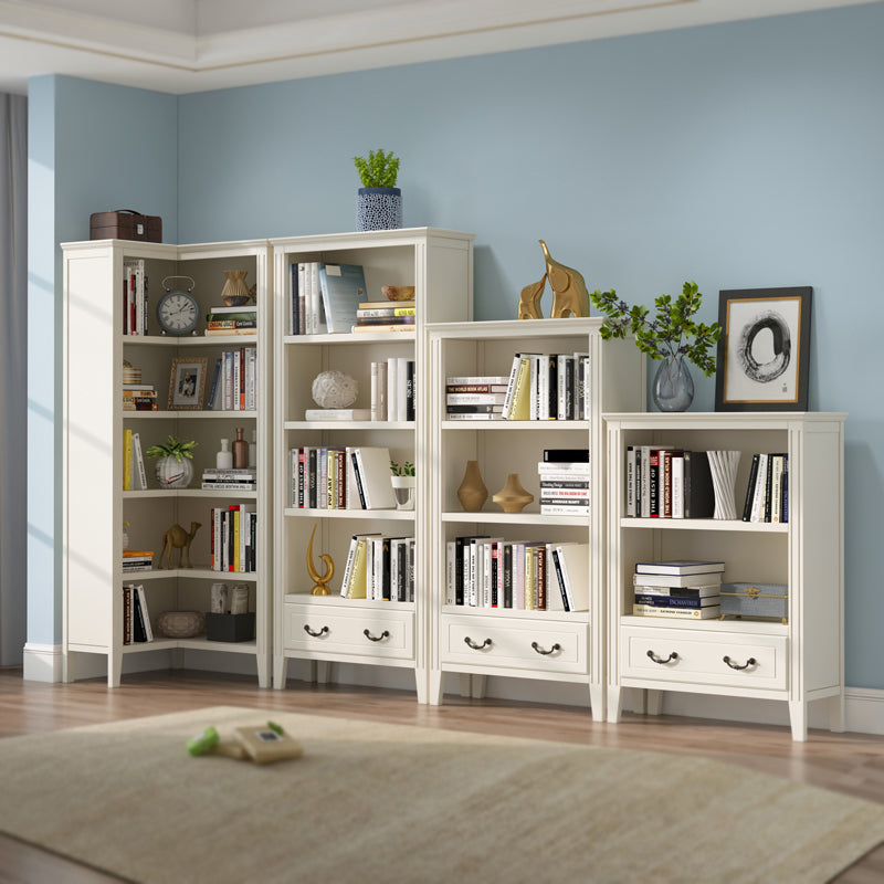 Solid Wood Closed Back Bookshelf Nordic Standard Bookcase with Shelves
