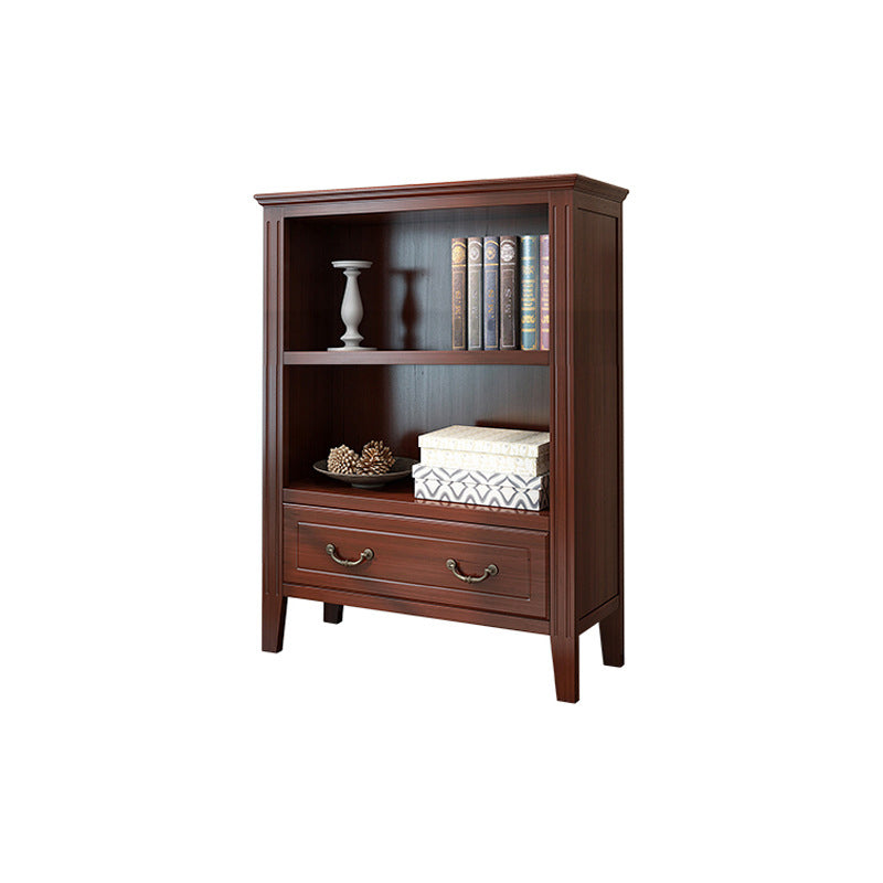 Solid Wood Closed Back Bookshelf Nordic Standard Bookcase with Shelves