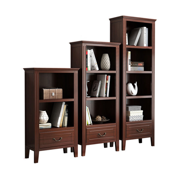Solid Wood Closed Back Bookshelf Nordic Standard Bookcase with Shelves