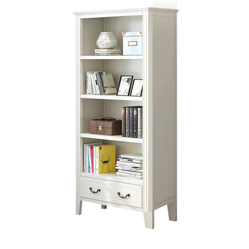 Solid Wood Closed Back Bookshelf Nordic Standard Bookcase with Shelves