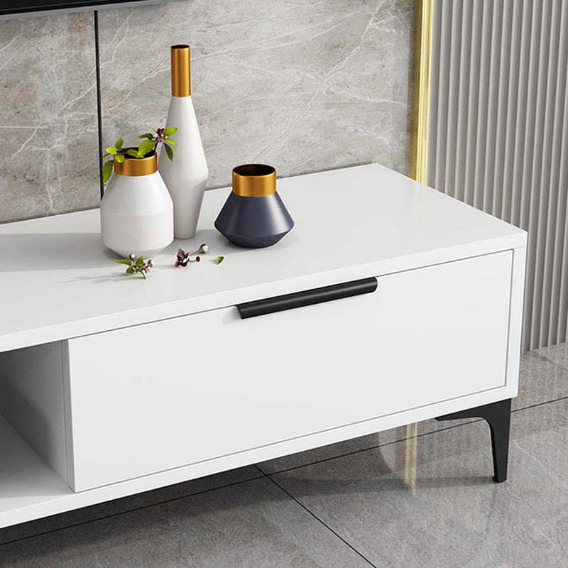 16 - Inch H Wood / Stone TV Console , Minimalist TV Cabinet - Grey / White