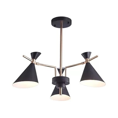 Metal Hourglass Shade Chandelier Child Bedroom 3 Heads Modern Hanging Light
