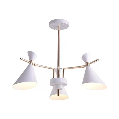 Metal Hourglass Shade Chandelier Child Bedroom 3 Heads Modern Hanging Light