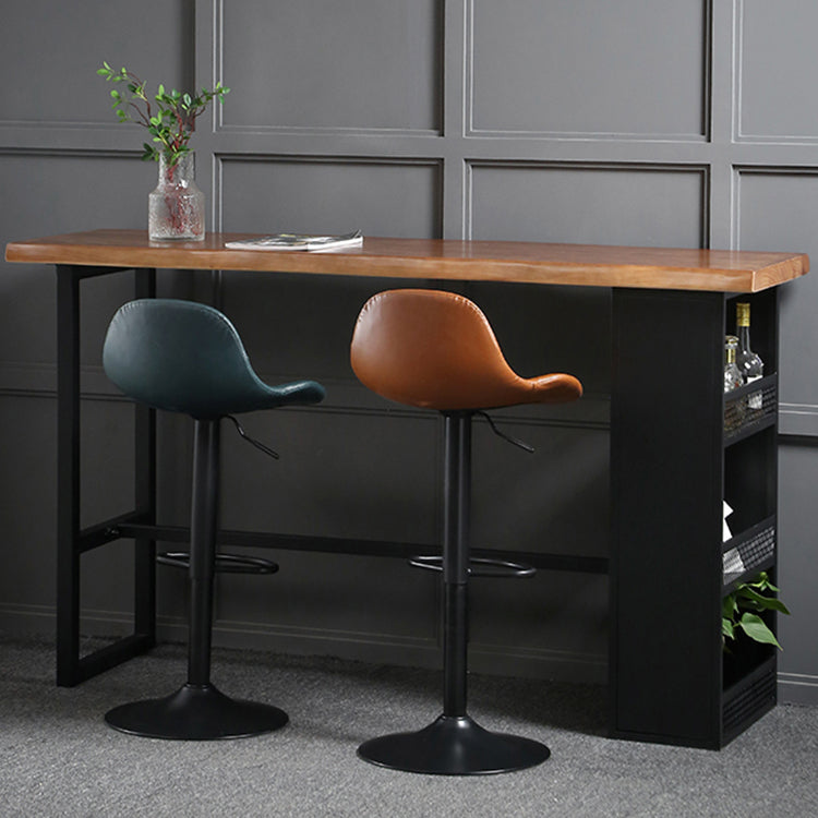 Indoor Adjustable Counter-height Stool with Swivel Leather Counter Bar Stool