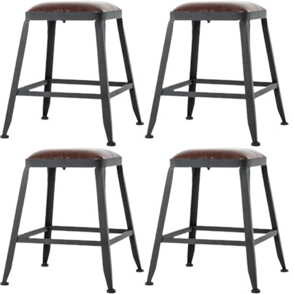 Industrial Style Bar-stool PU Leather Counter Bar Stool with Metal Legs for Restaurant