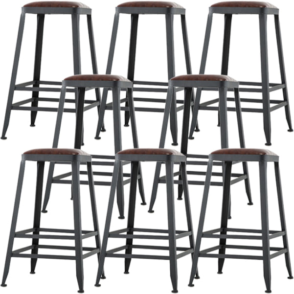 Industrial Style Bar-stool PU Leather Counter Bar Stool with Metal Legs for Restaurant