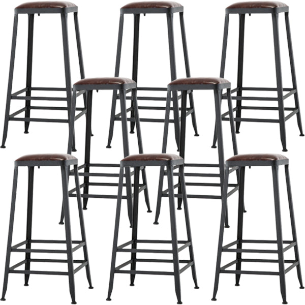 Industrial Style Bar-stool PU Leather Counter Bar Stool with Metal Legs for Restaurant