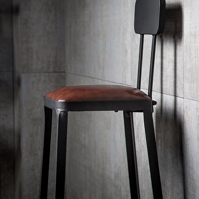 Industrial Style Bar-stool PU Leather Counter Bar Stool with Metal Legs for Restaurant