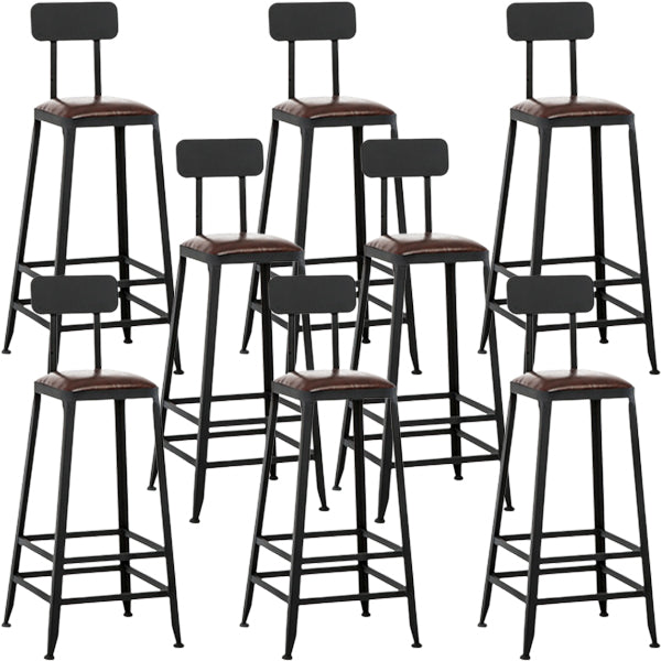 Industrial Style Bar-stool PU Leather Counter Bar Stool with Metal Legs for Restaurant