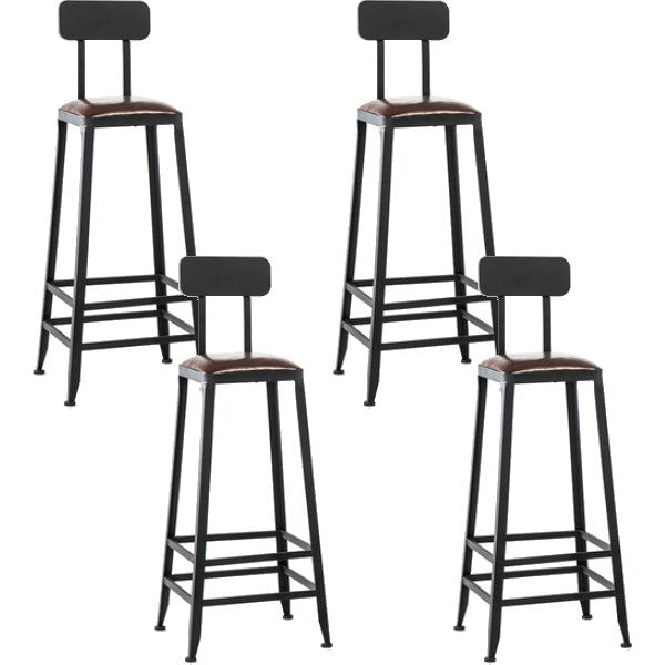 Industrial Style Bar-stool PU Leather Counter Bar Stool with Metal Legs for Restaurant