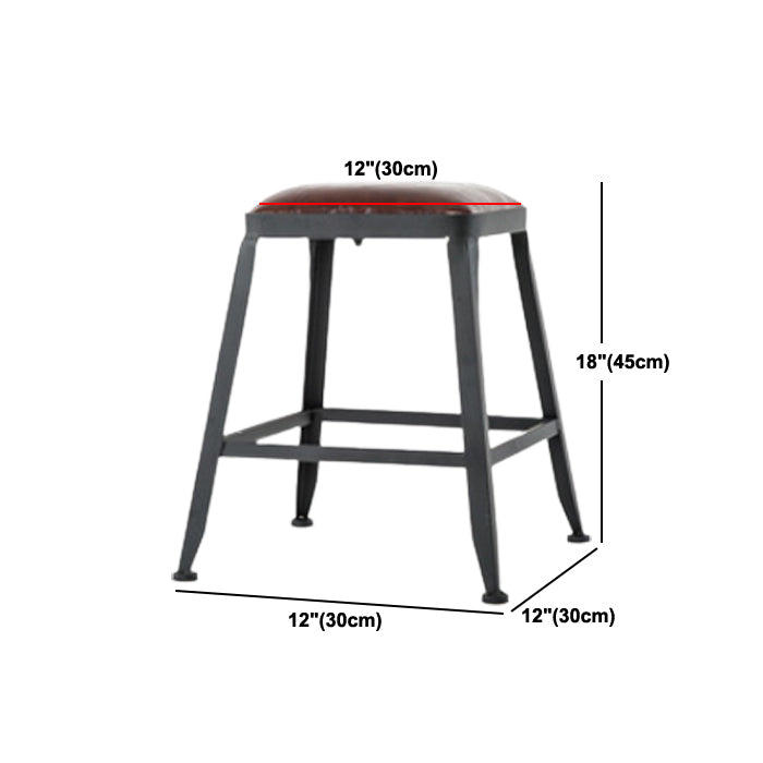 Industrial Style Bar-stool PU Leather Counter Bar Stool with Metal Legs for Restaurant
