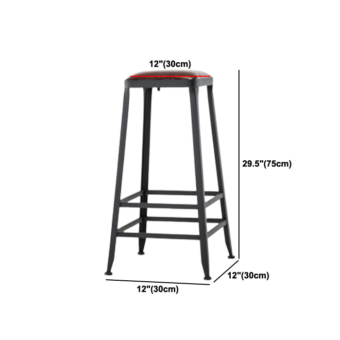 Industrial Style Bar-stool PU Leather Counter Bar Stool with Metal Legs for Restaurant