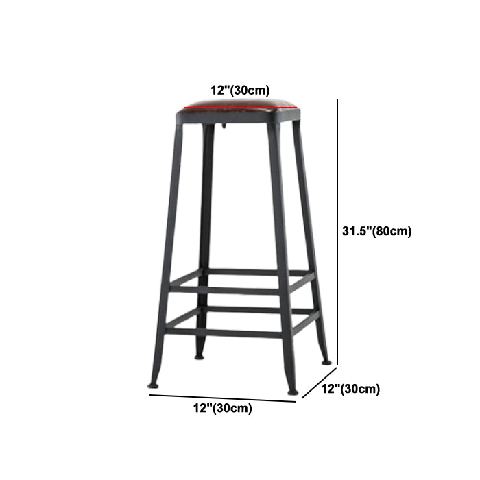 Industrial Style Bar-stool PU Leather Counter Bar Stool with Metal Legs for Restaurant