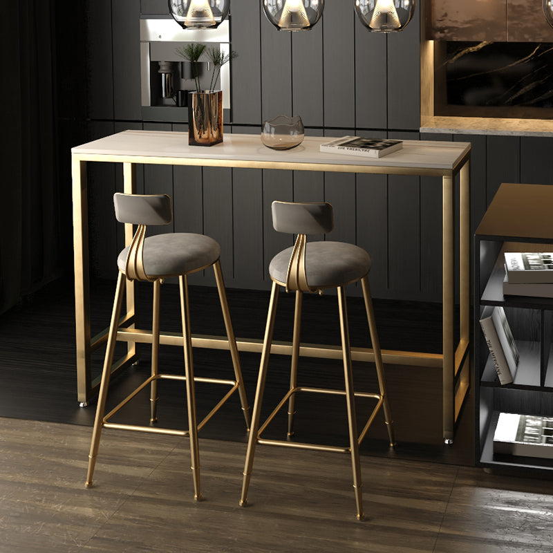 Living Room Footrest Bar-stool with Metal Base Scandinavian Bar & Counter Stool