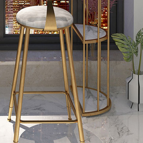 Living Room Footrest Bar-stool with Metal Base Scandinavian Bar & Counter Stool