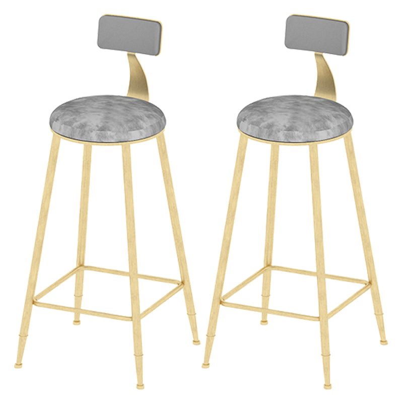Living Room Footrest Bar-stool with Metal Base Scandinavian Bar & Counter Stool