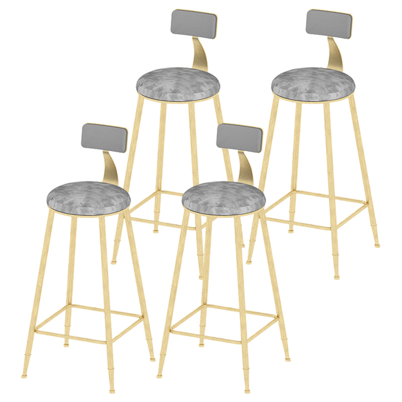 Living Room Footrest Bar-stool with Metal Base Scandinavian Bar & Counter Stool