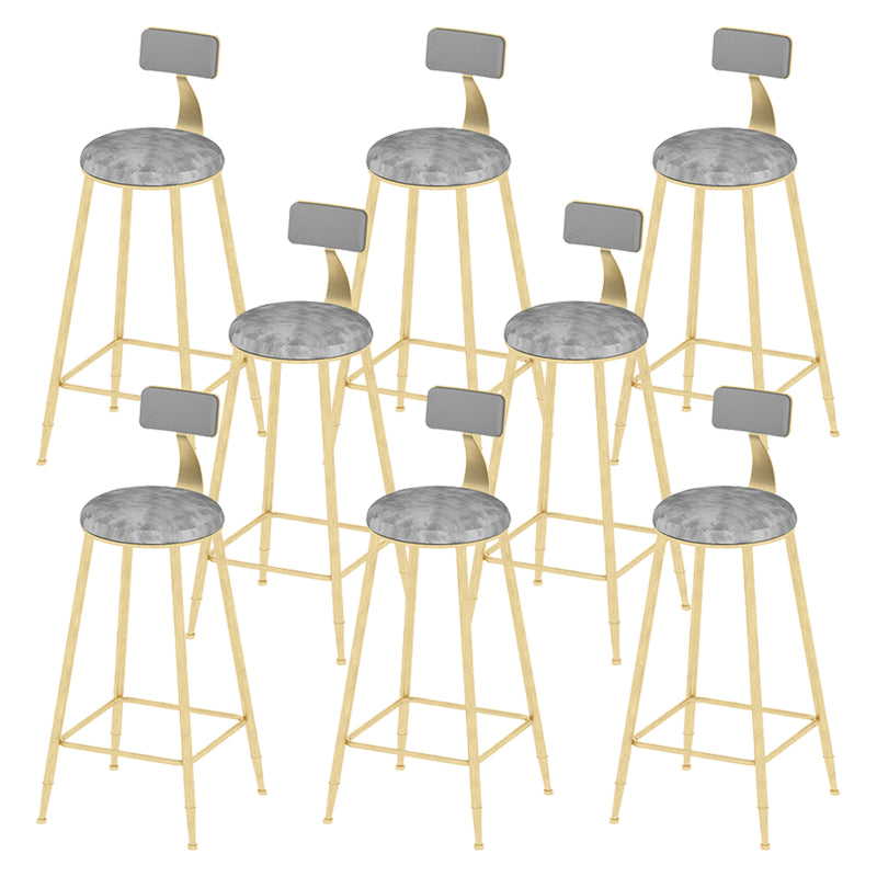 Living Room Footrest Bar-stool with Metal Base Scandinavian Bar & Counter Stool