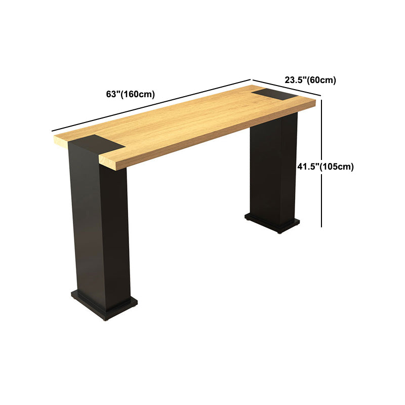 Modern 1/2/3/5 Pieces Bar Table Set Rectangle Pine Wood Counter Table with High Stools