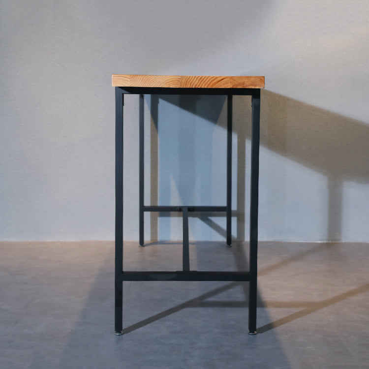 Industrial Rectangle Solid Wood Bar Table Set 1/11 Pieces Counter Table with High Stools