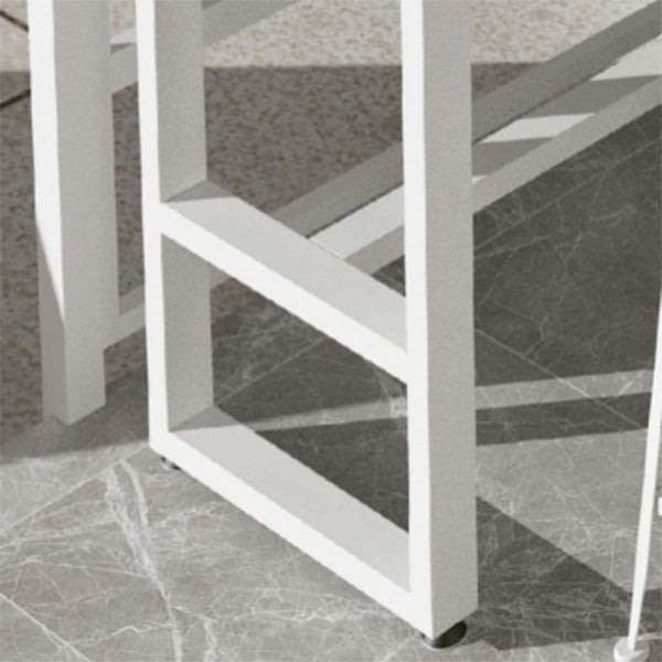 Industrial Artificial Wood Bar Table Set 1/5 Pieces Counter Table with White Stools