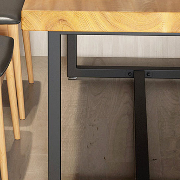 Industrial Rectangle Dining Table Set 1/2/5/6/7 Pieces Natural Solid Wood Dinette Set