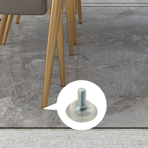 Stone Top Dining Table Set 1/2/5 Pieces Glam Rectangle Dinette Set in White