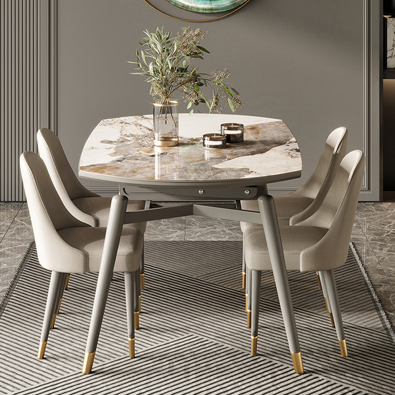 Modern Extensible Dining Table Set 1/2/5/7 Pieces Home Dining Room Set