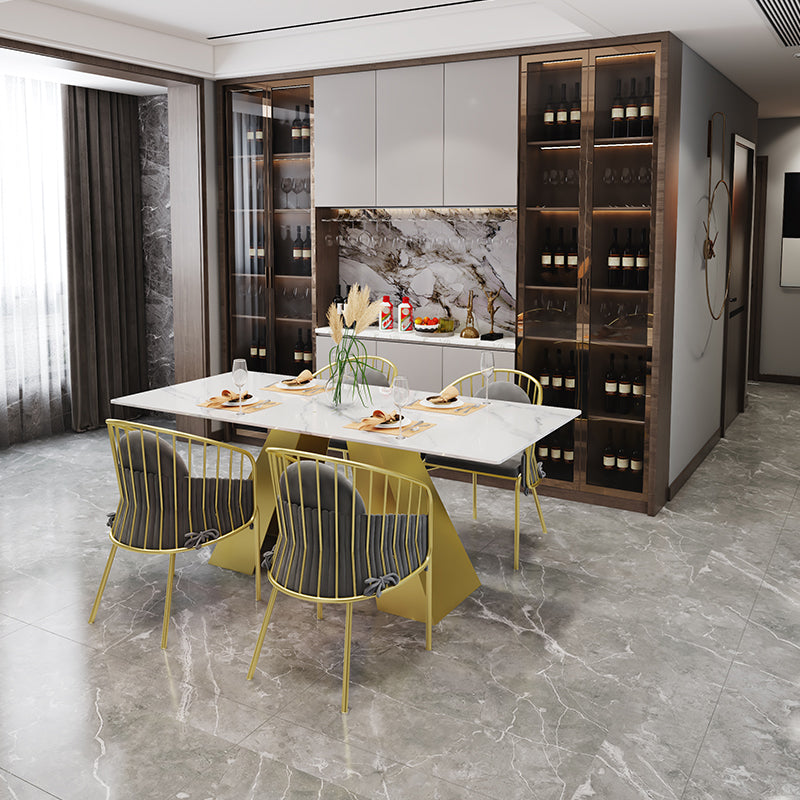 Nordic 1/5 Pieces Dining Set Rectangle Stone Dining Table for Kitchen Dining Room