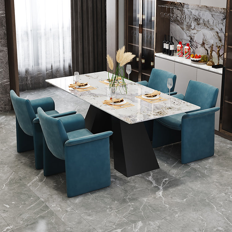 Nordic 1/5 Pieces Dining Set Rectangle Stone Dining Table for Kitchen Dining Room