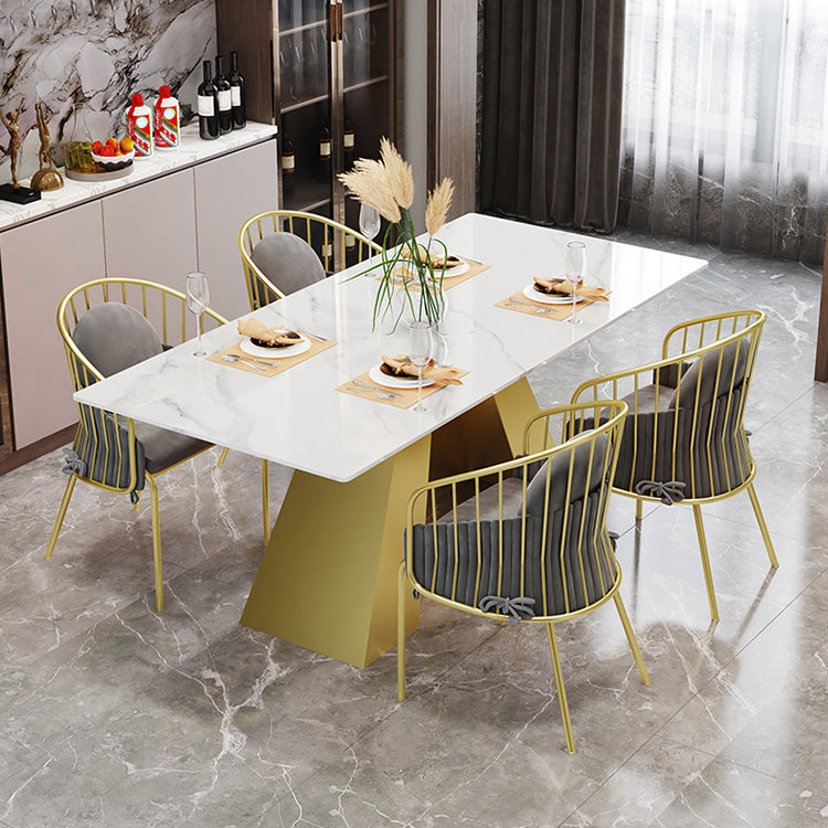 Nordic 1/5 Pieces Dining Set Rectangle Stone Dining Table for Kitchen Dining Room