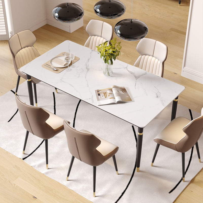 Nordic 1/4/5/7 Pieces Dining Set Rectangle Stone Dining Table for Dining Room Kitchen