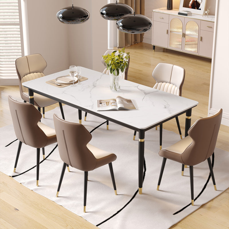 Nordic 1/4/5/7 Pieces Dining Set Rectangle Stone Dining Table for Dining Room Kitchen