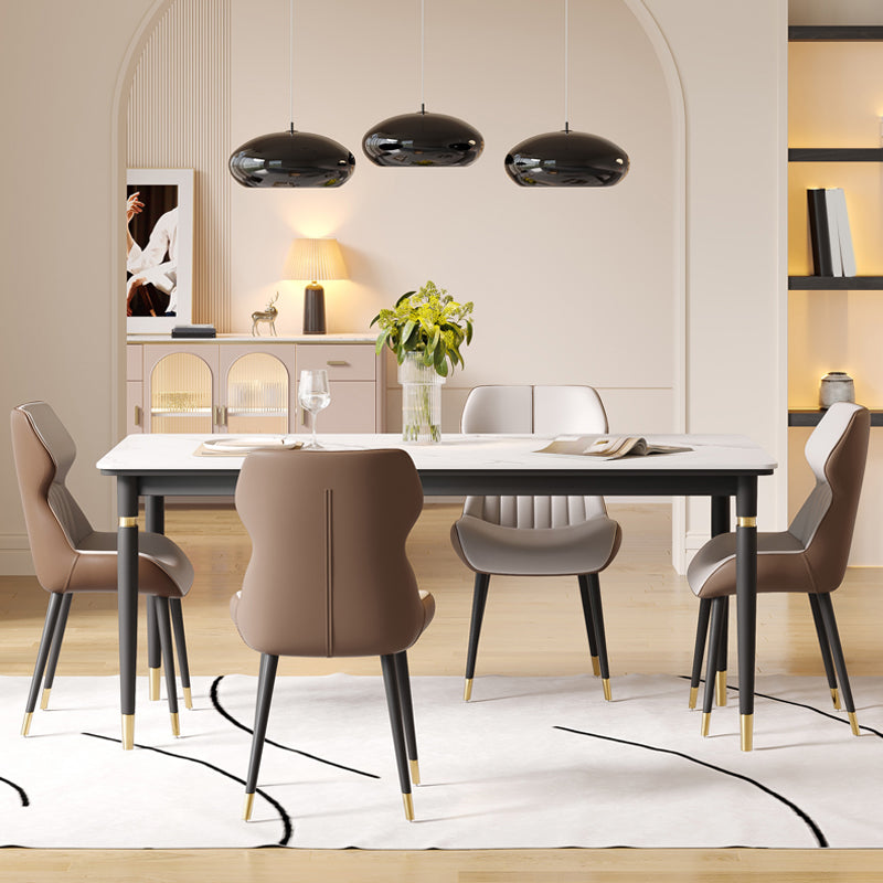 Nordic 1/4/5/7 Pieces Dining Set Rectangle Stone Dining Table for Dining Room Kitchen