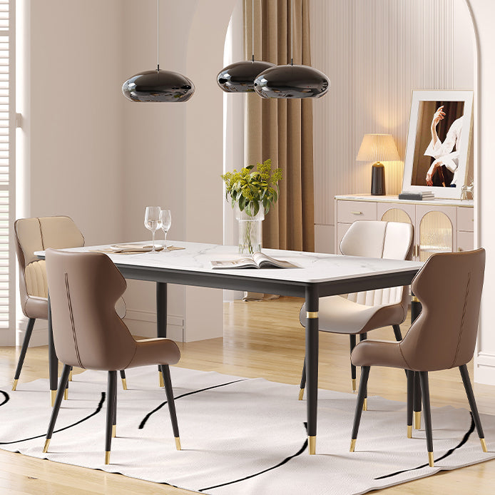 Nordic 1/4/5/7 Pieces Dining Set Rectangle Stone Dining Table for Dining Room Kitchen