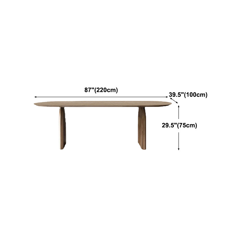 Solid Wood Dining Table Contemporary Style Oval Dinette Table for Home Kitchen