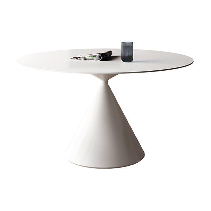 Contemporary Pedestal Dining Table Round Stone Furniture for Dining Room