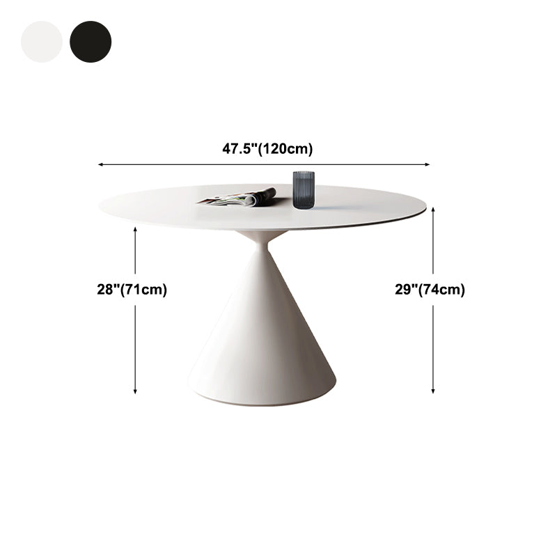 Contemporary Pedestal Dining Table Round Stone Furniture for Dining Room