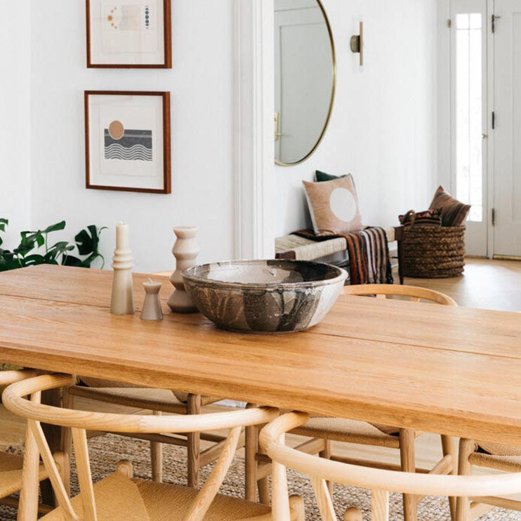 Rectangle Shape Dining Room Table Modern Pine Solid Wood Kitchen Desk