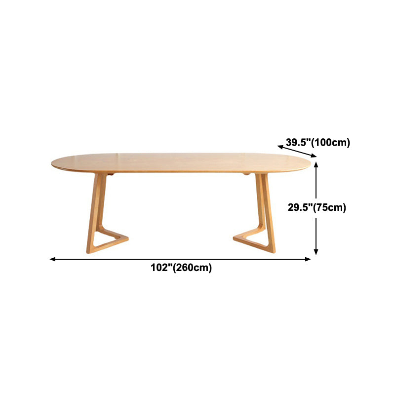 Solid Wood Dining Table Oval Contemporary Style Dinette Table for Home Kitchen